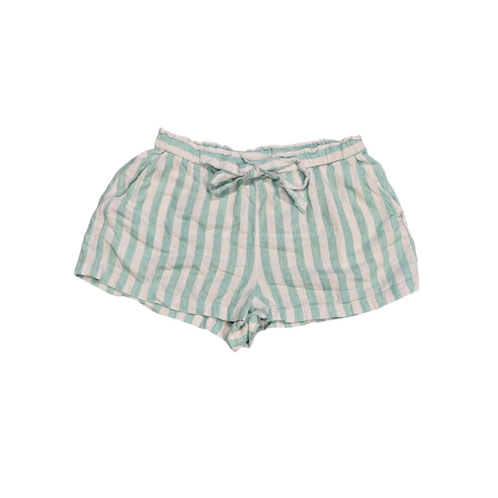Stoney clover lane target linen stripe shorts coastal prep womens large paperbag